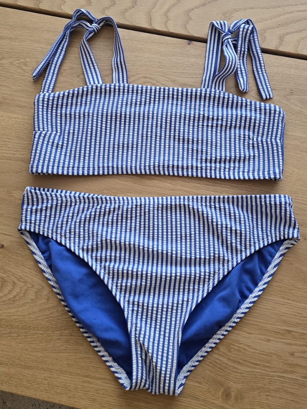 GAP Girls' Blue & White Striped Two-Piece Swim Set